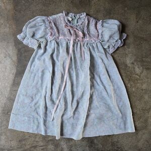 Vintage Kids Girls Puff Sleeve Spring Summer Dress